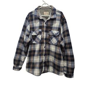 Boston Traders Sherpa Lined Plaid Flannel Shacket XXL Cozy Workwear Jacket